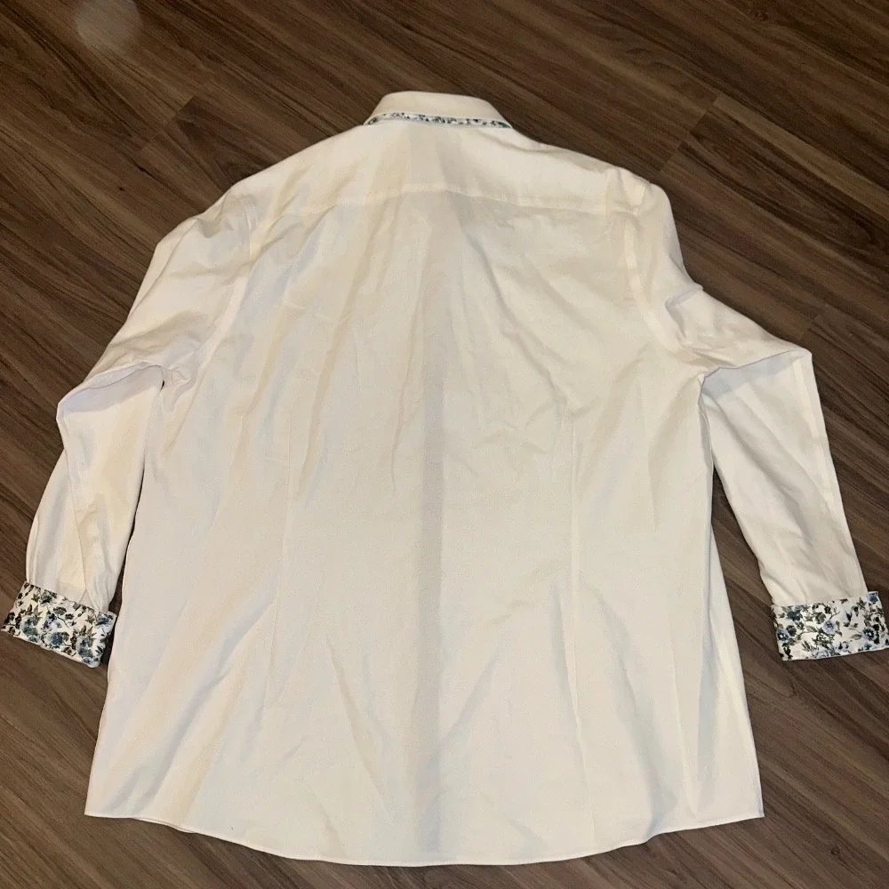 Lindbergh Black Modern Fit‎ Dress Shirt Floral Trim 3XL